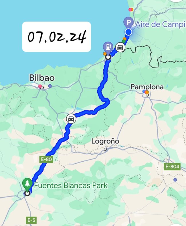 ...wie heute, von Burgos (Spanien) nach Biarritz ( Frankreich)