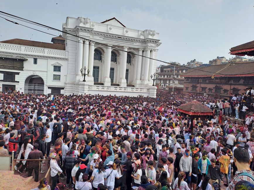 Der volle Durbar Square in Kathmandu.
