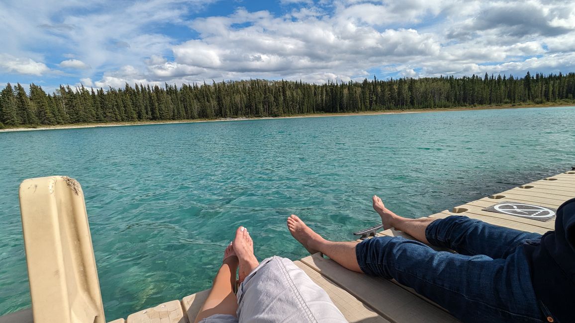 Tag 19: Boya Lake (Tā Ch’ilā Park): Canoeing on the most beautiful lake in Canada