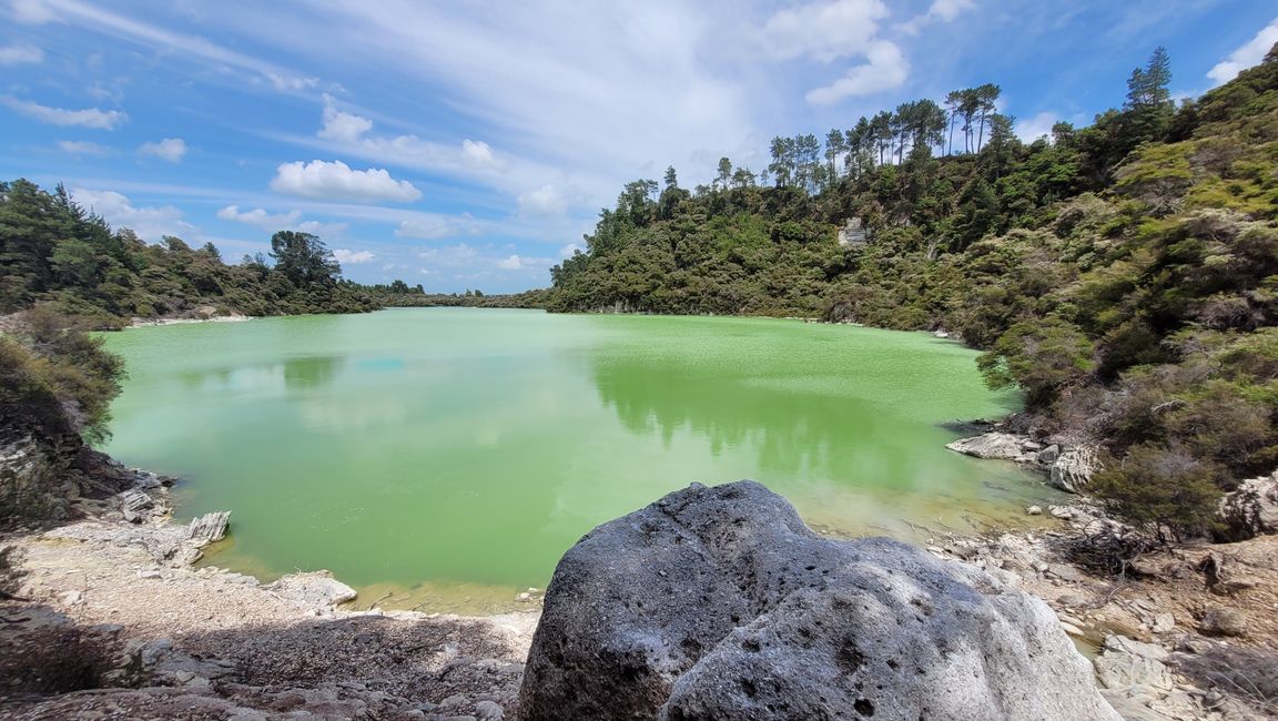 In Wai-O-Tapu National Park and at Lady Knox