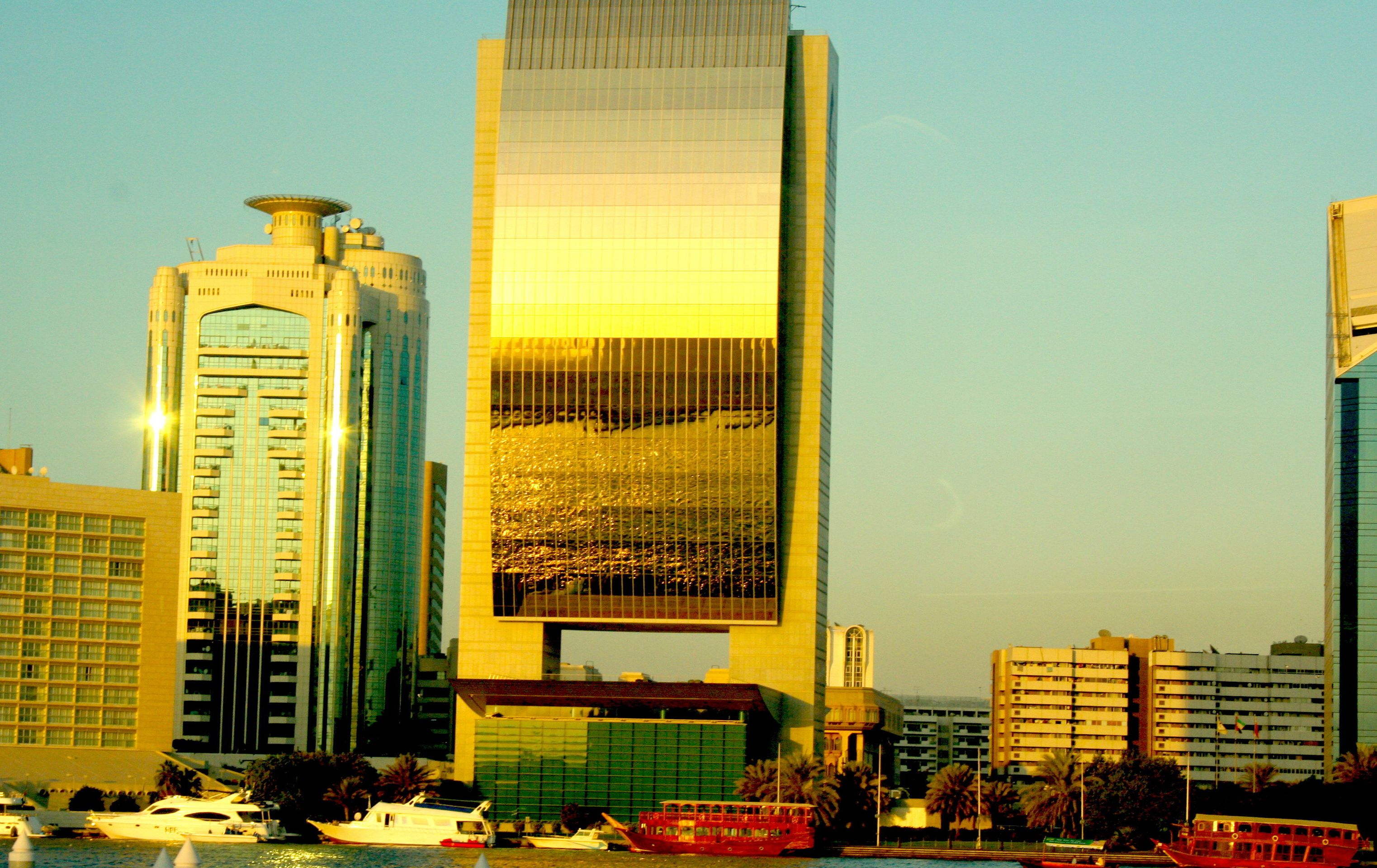 reflecting skyscrapers at Dubai Canal