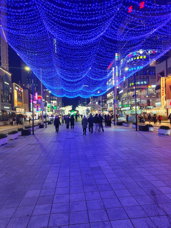 Luces en la playa de Haeundae