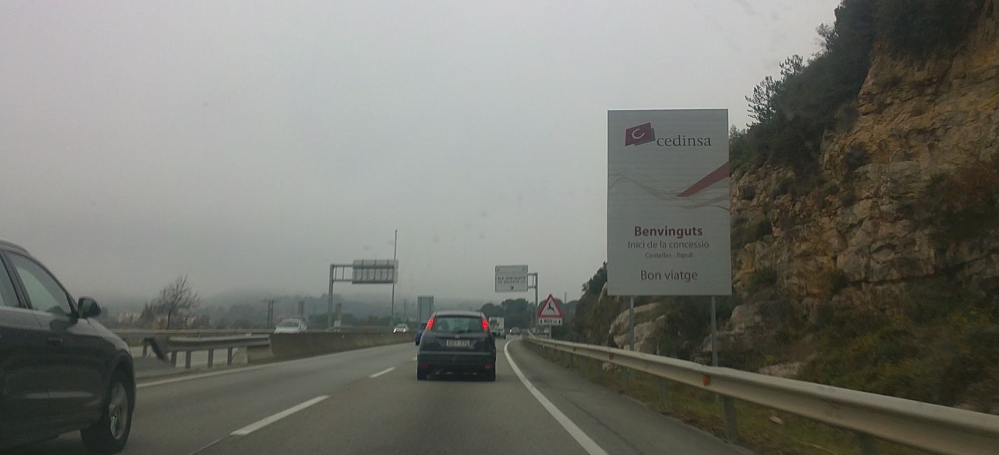 Route from Barcelona to Vic (Catalonia) (December 2019)