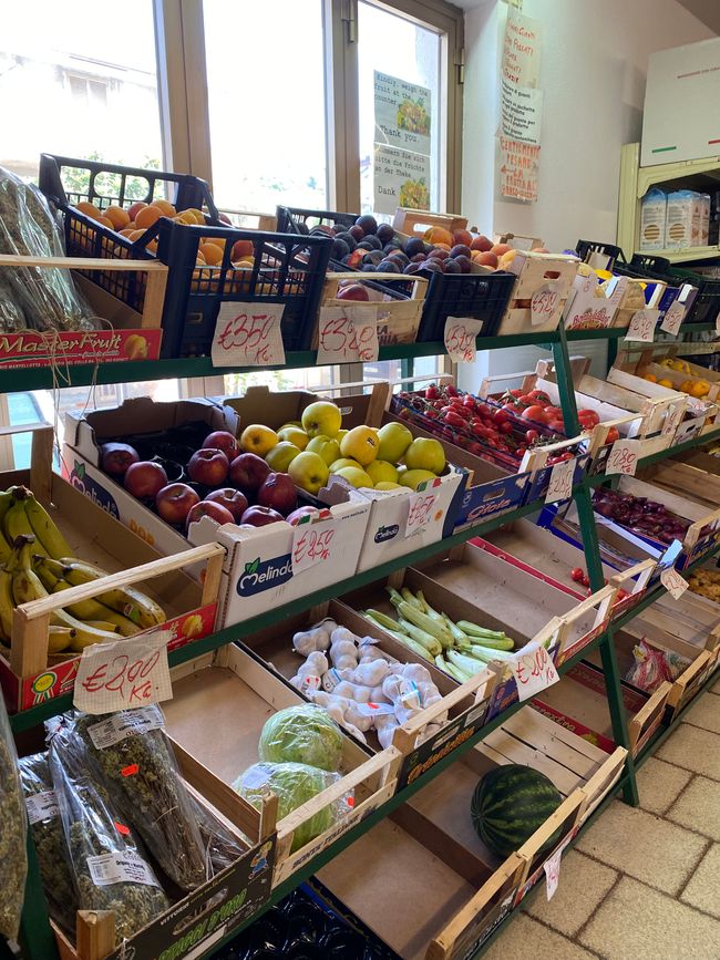 Distance à pied jusqu'au 'supermarché'