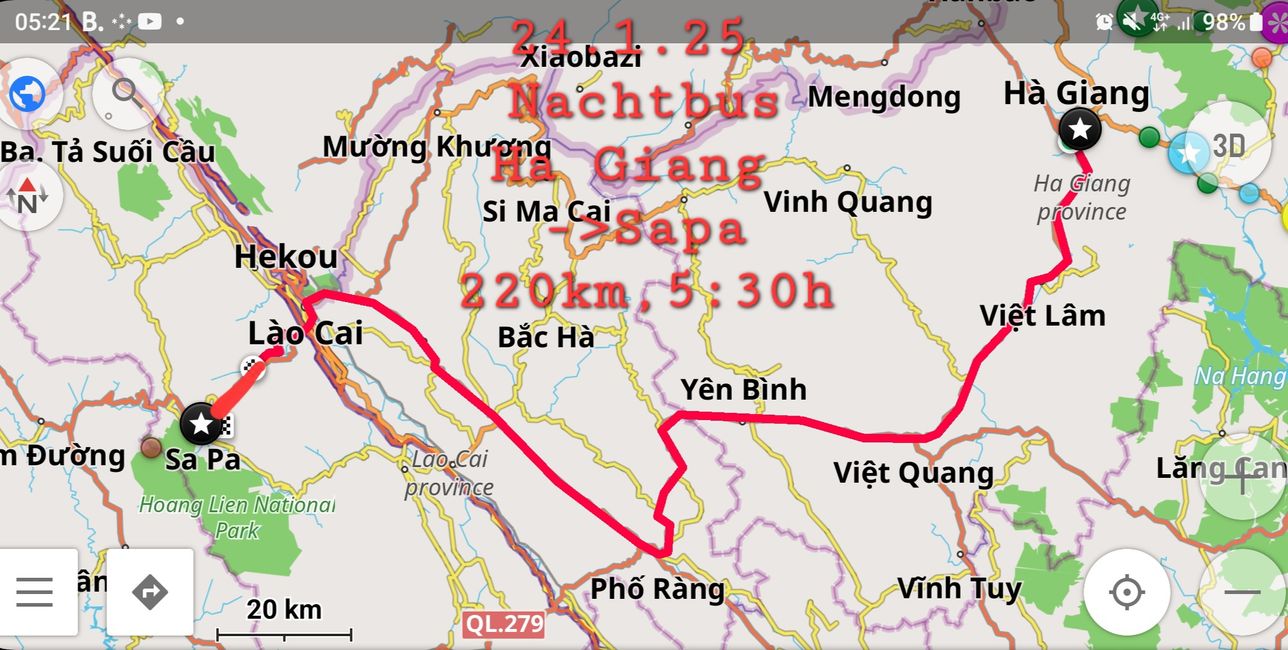 Nachtbus nach Sapa