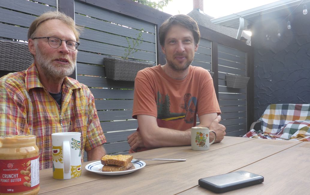 Frühstück mit Barend auf der Terrasse