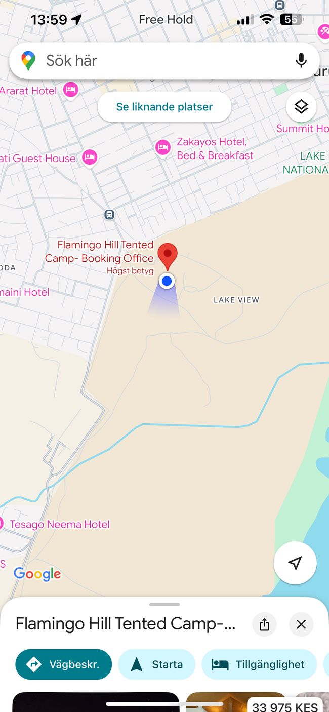 Flamingo tented camp at Lake Nakuru