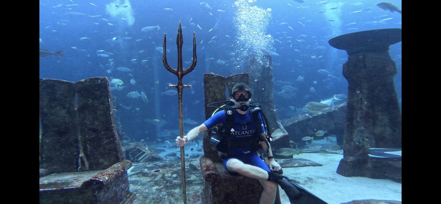Tag 57 - Dubai - Atlantis - Lost Chambers Aquarium - Tauchen