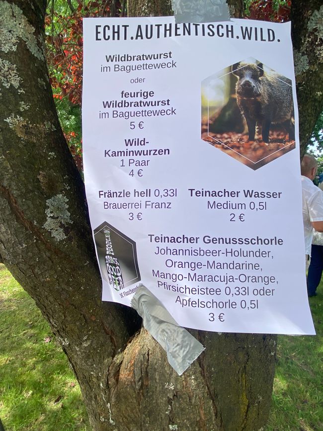 Hinweis auf leckere Bratwurst