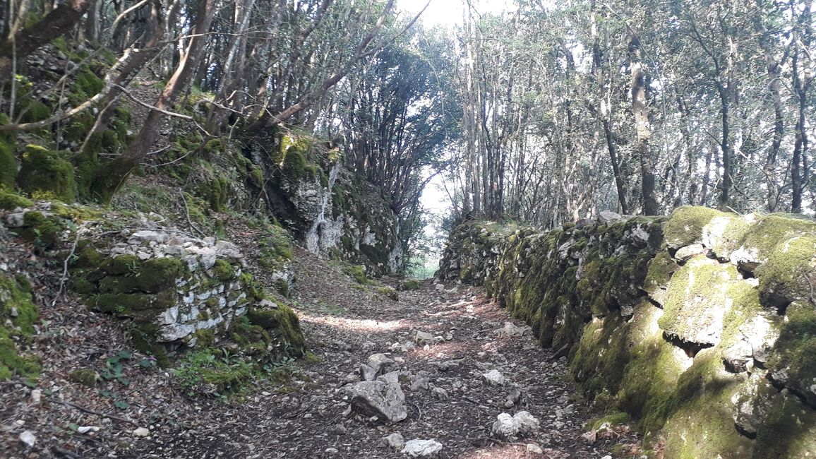 I leave the Romita di Cesi via a romantic path