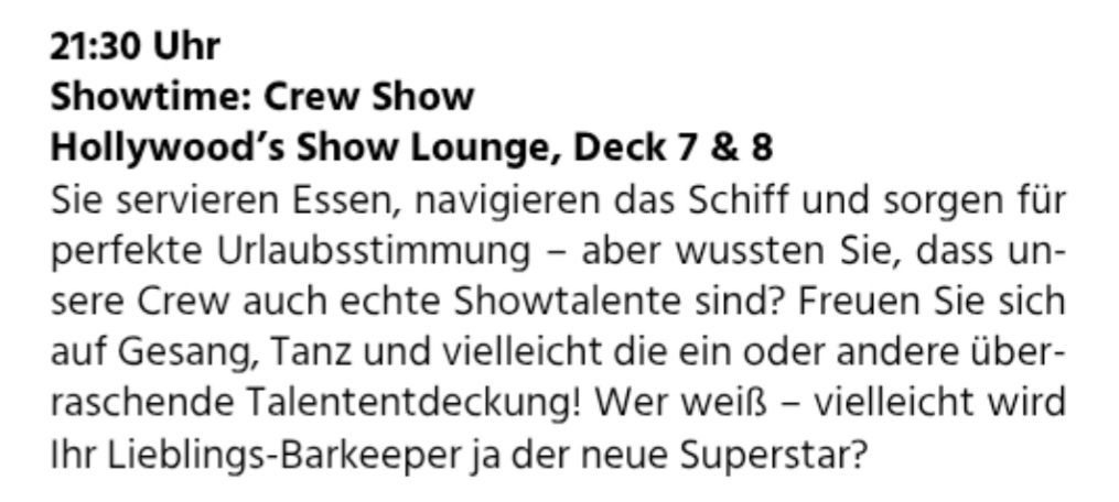Tag 37: Abendprogramm 