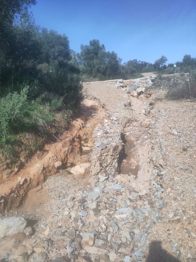 Erosion, vor allem nach Regenfällen wie in letzter Zeit