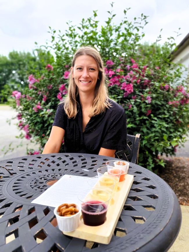 Wine tasting at a winery