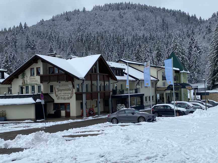 Das BELCHENHOTEL heute mit Schnee