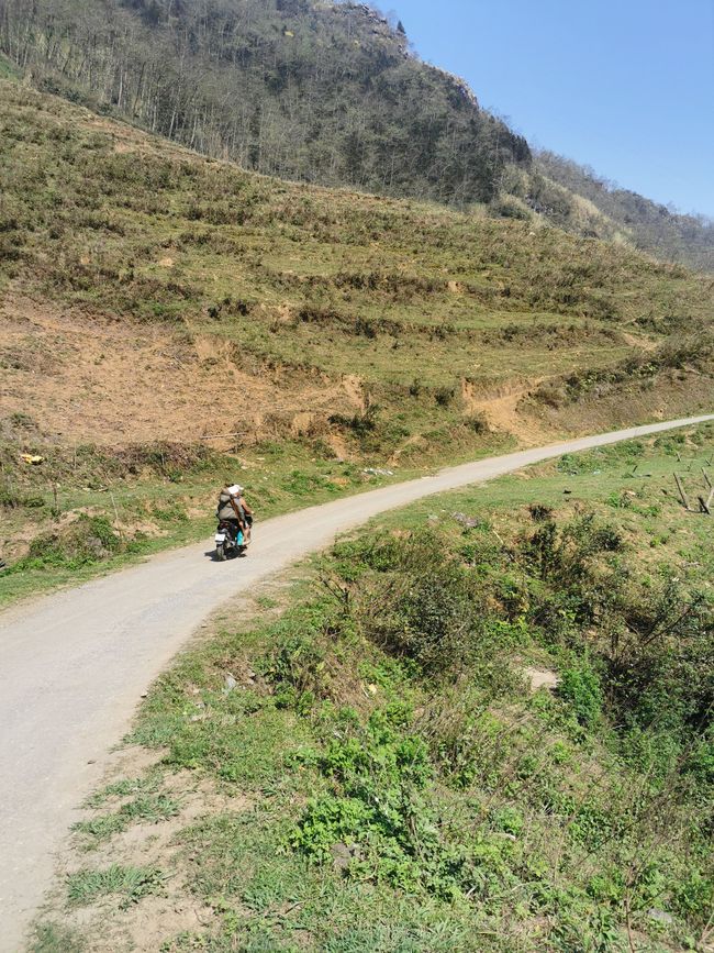 ... immer mal die Bauern mit ihrer Feldgeräten auf den Mopeds ...