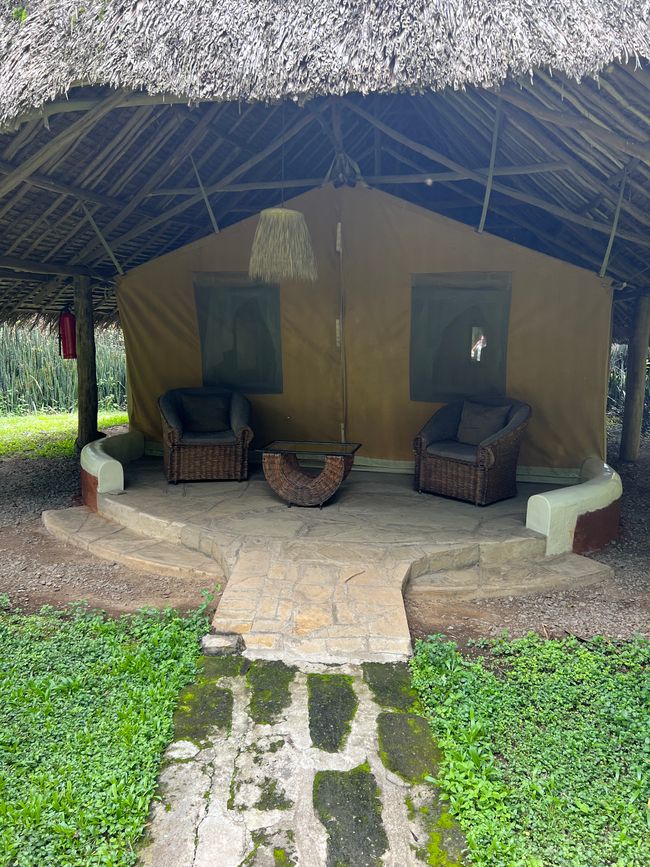 Flamingo tented camp at Lake Nakuru