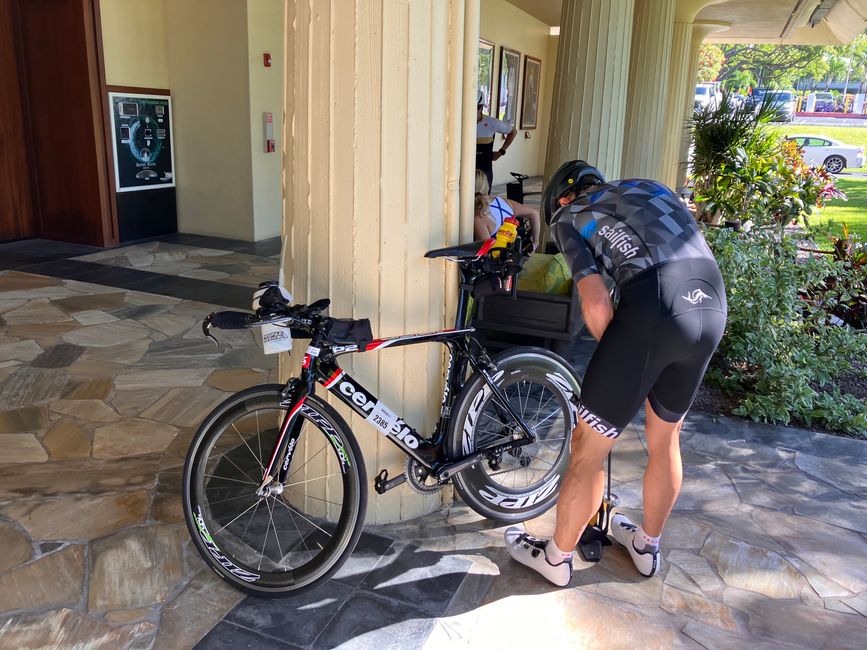 Getting sweaty even before sitting on the bike 