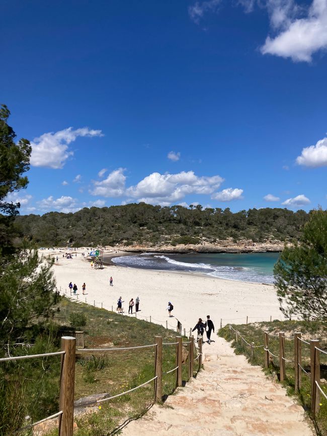 Cala Mondrago-es wird angebadet
