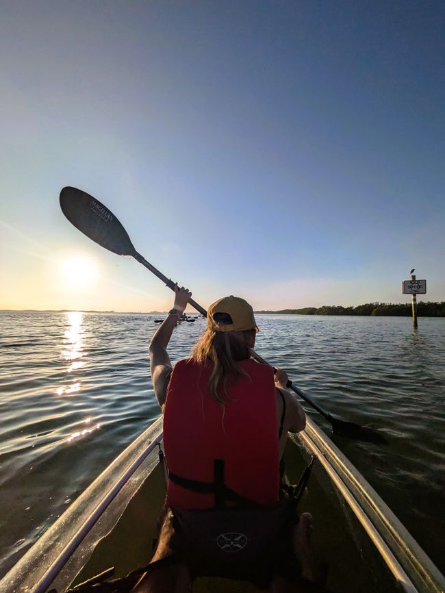 Tour in kayak al tramonto