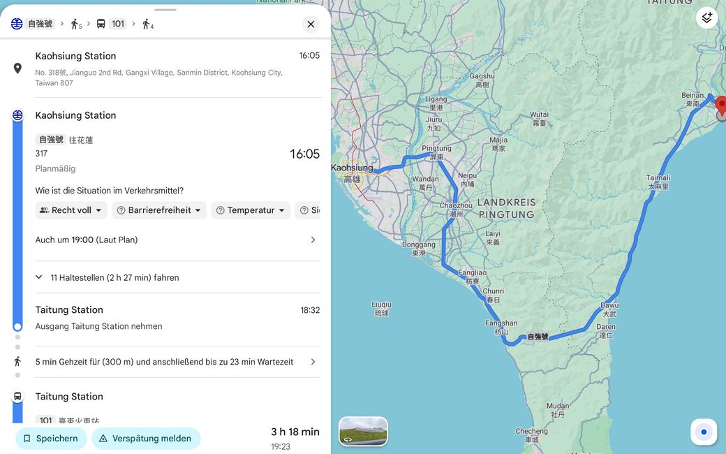 Taitung on Eastern coast in a hostel and the Pacific link
