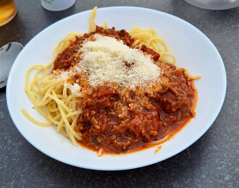 Spaghetti Bolognese as a main course.