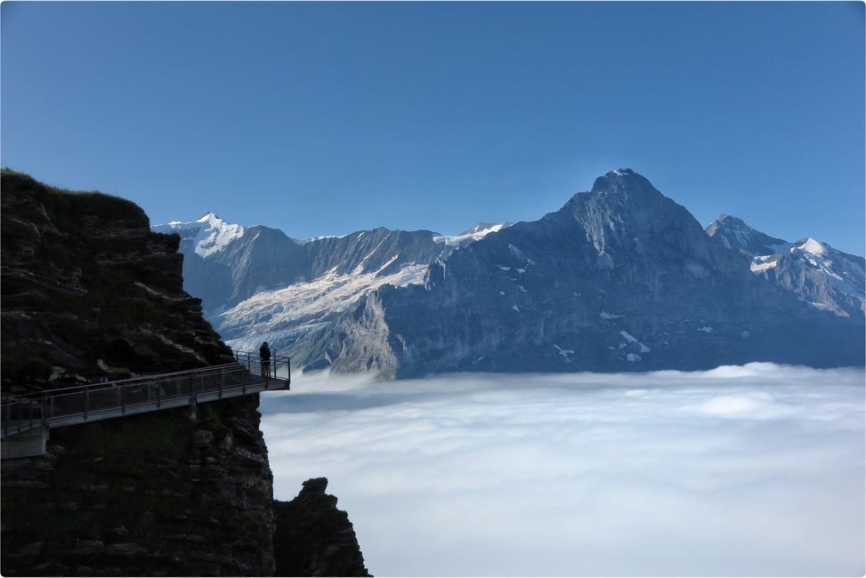 First Cliff Walk und der Eiger mit einer grandiosen Wetterkonstellation.