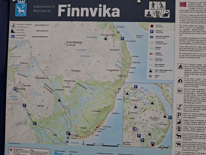 Wanderwege in Finnvika auf Ringvassøya