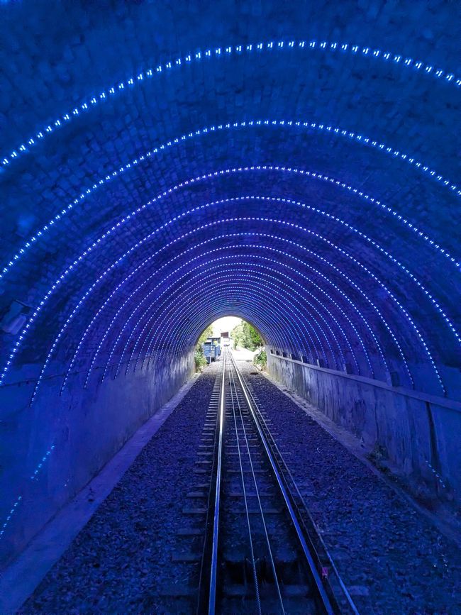 Tunnel with disco lights