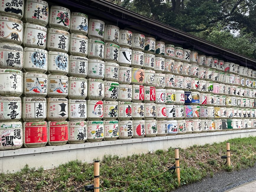 Sake Fässer im meiji Park