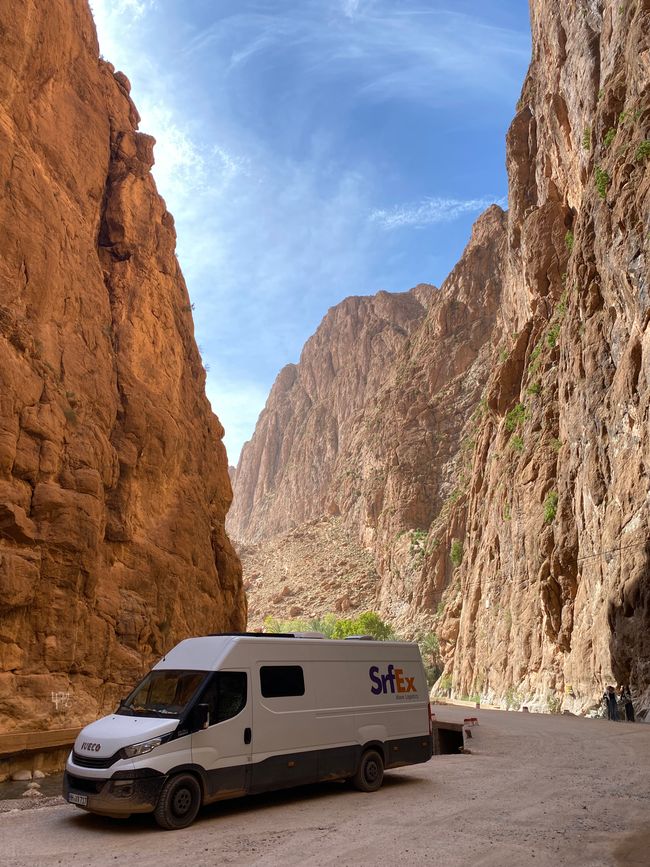 The Dades Gorge - impressive rock walls surround Betty