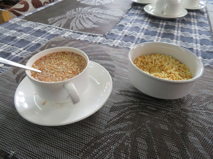 Buttertee mit Puffreis