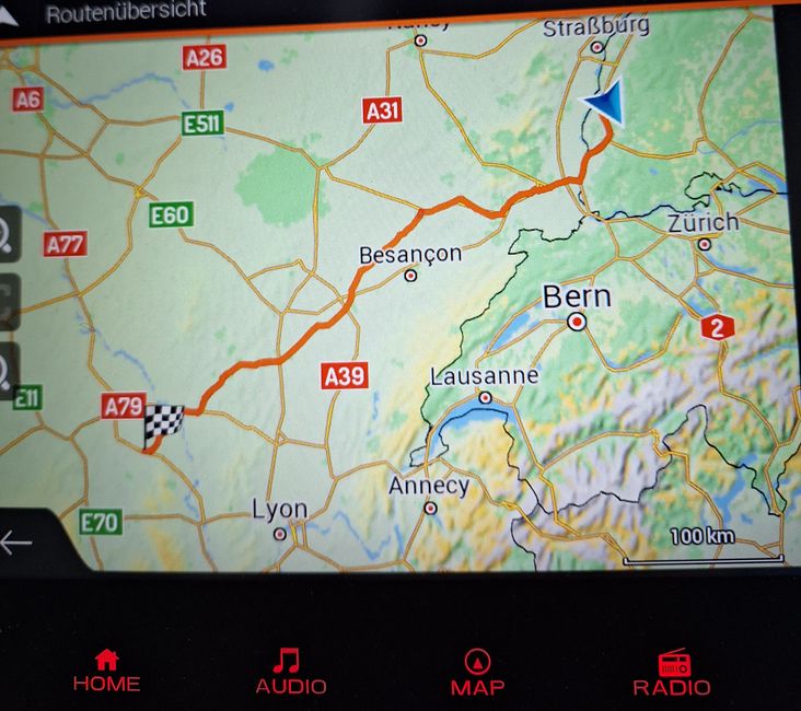 Route von heute 