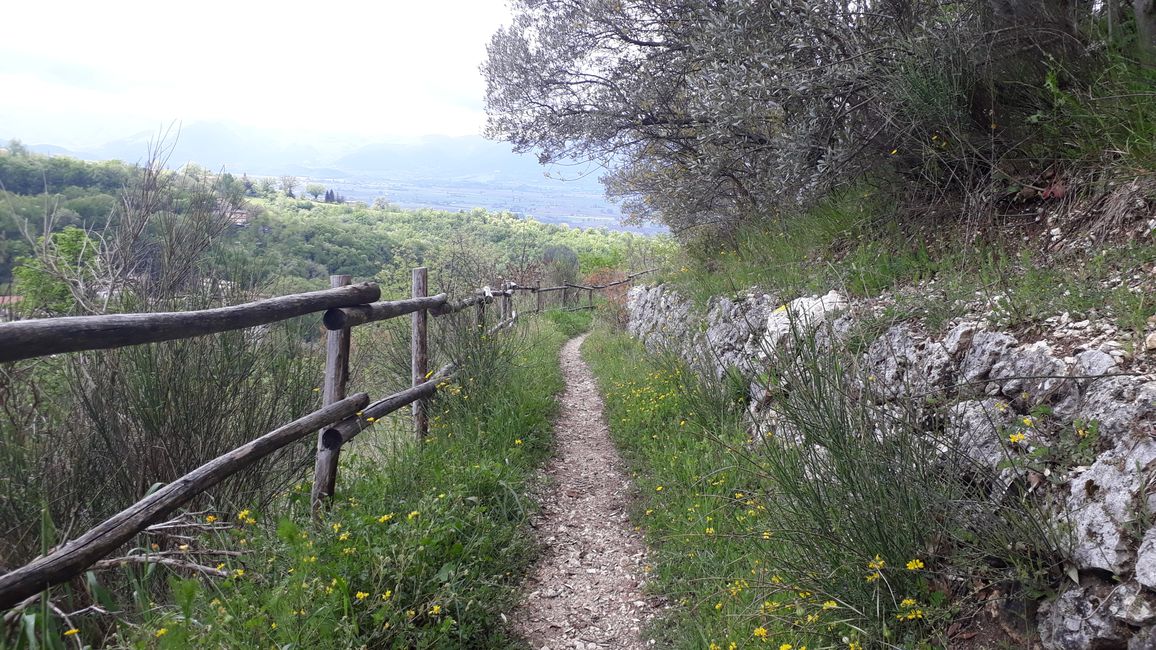 Beau chemin en hauteur, agréable à marcher