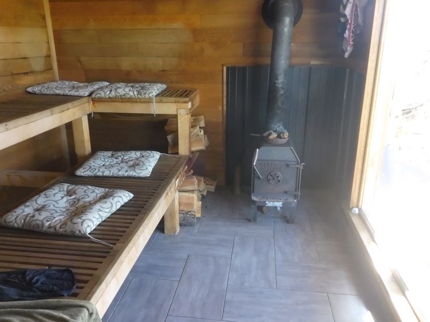 Mein Nachtlager in der Sauna