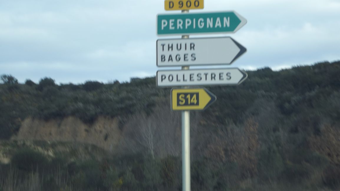 Route von La Jonquera (Spanien) nach Perpignan (Frankreich) (März 2019)