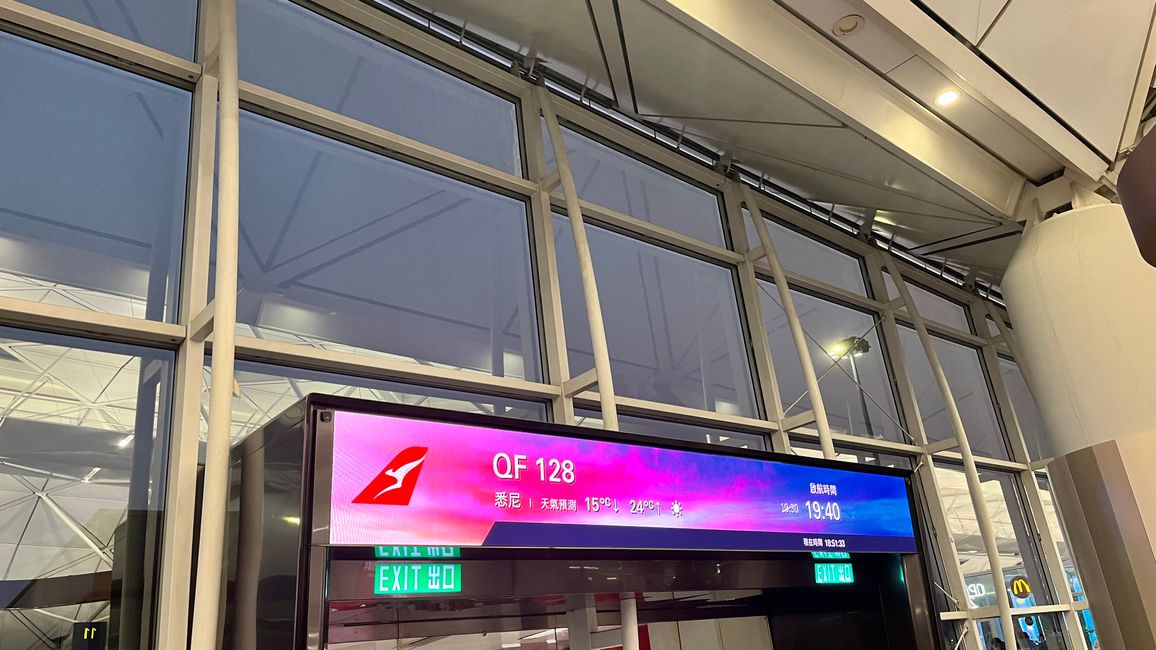 Approche de Hong Kong, en attente du vol pour Sydney