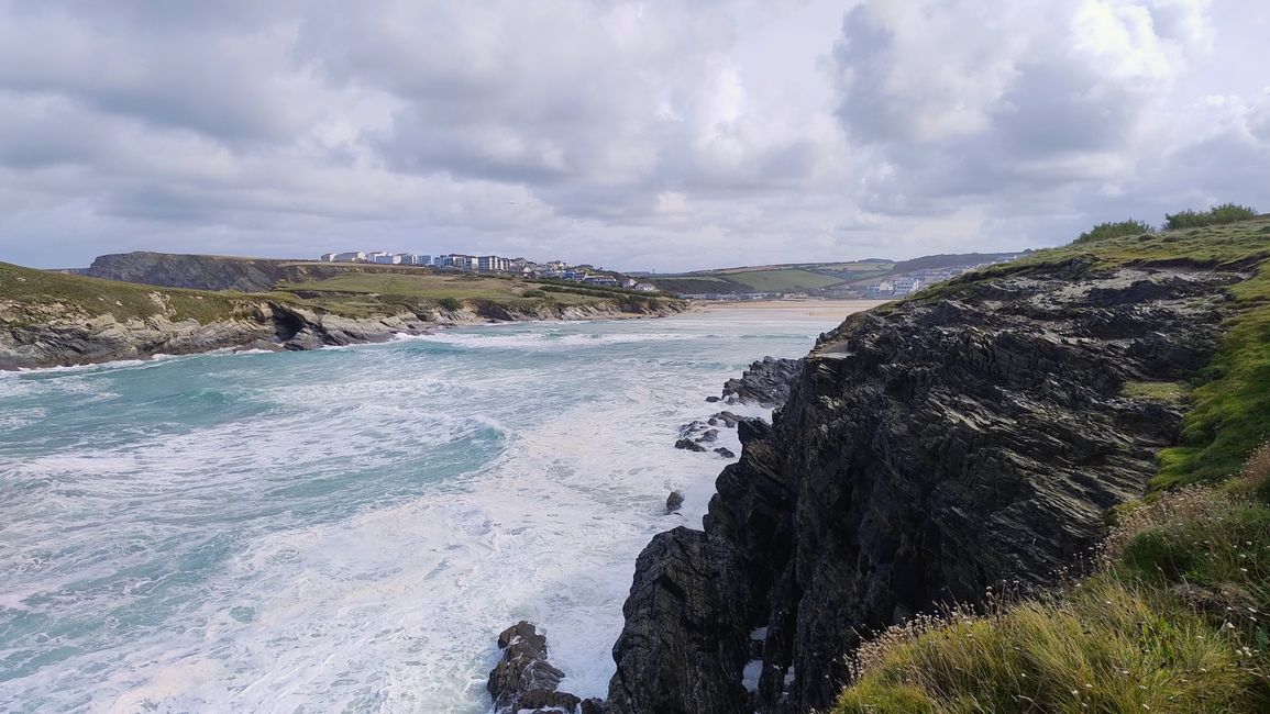 Newquay Glendorgal Headland - Blick auf Porth