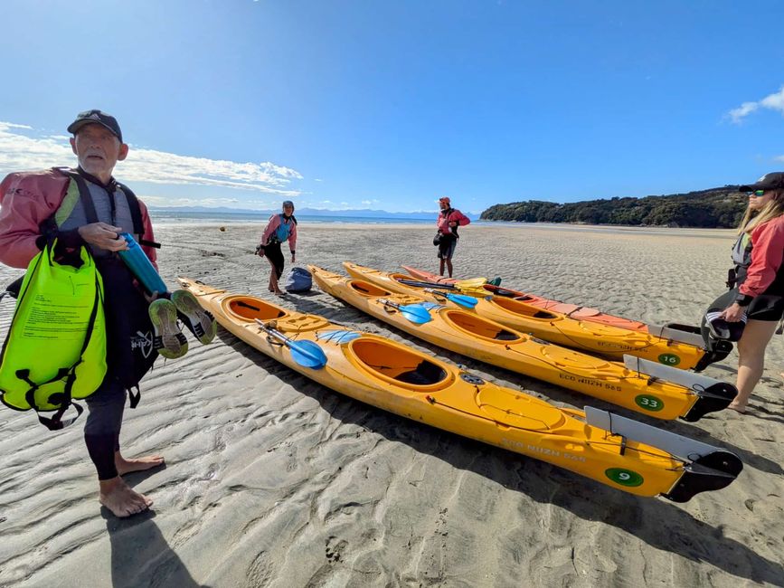 Mit dem Kajak raus auf die Sandy Bay im Abel Tasman-NP