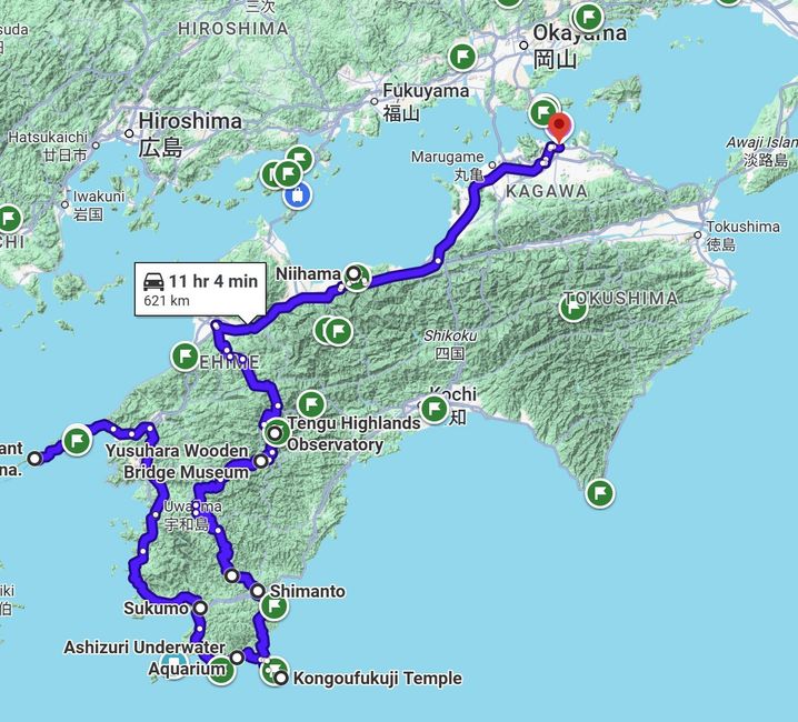 Mit dem Auto über shikoku (West Shikoku)