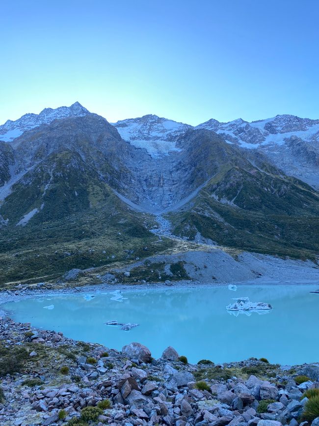 Hooker Lake mit Gletscher-Eis