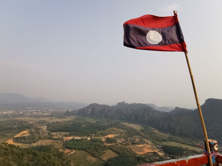 Continuing the journey to Vang Vieng - Hike to the Silver Cross Viewpoint and hot air balloon ride