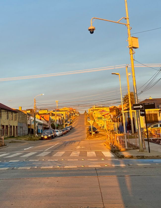 Our street at sunrise