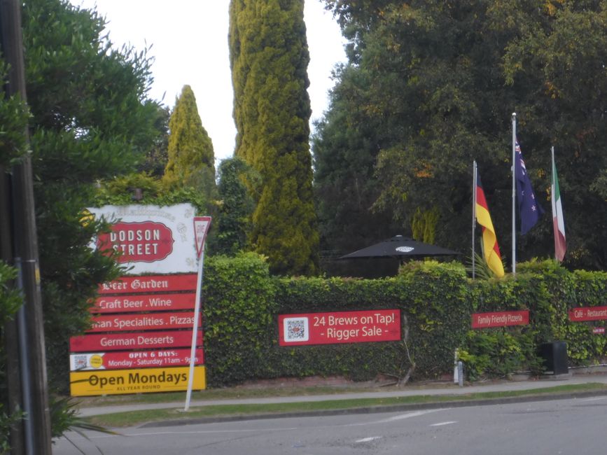 Drapeau allemand au restaurant