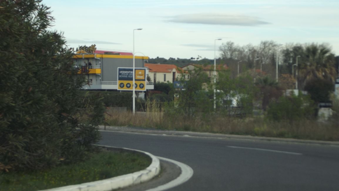 Route von La Jonquera (Spanien) nach Perpignan (Frankreich) (März 2019)