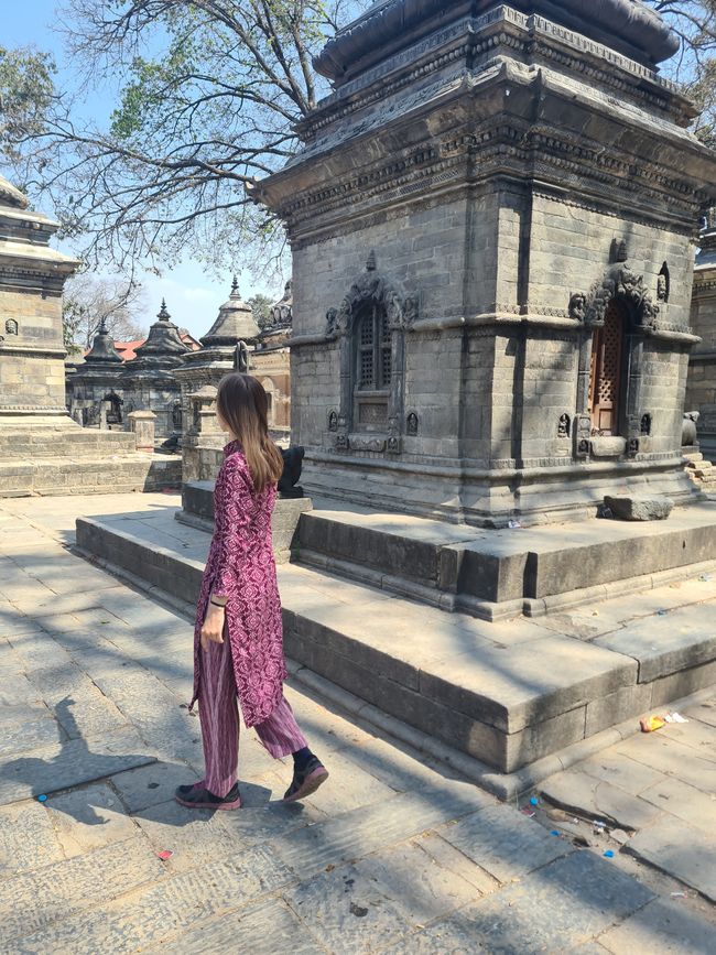 Me in my kurta walking through the temple complex.