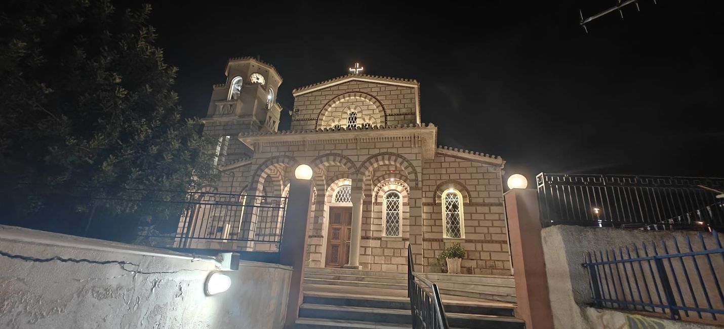 Ancient Corinth by night