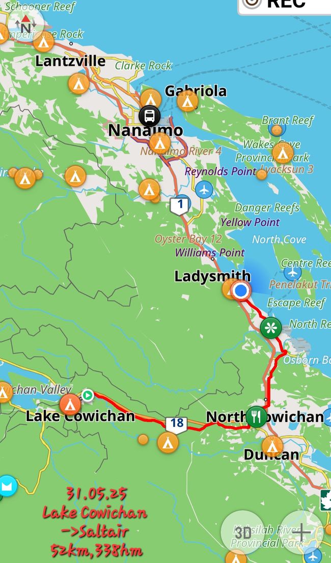 30.5.25 Lake Cowichan->Saltair