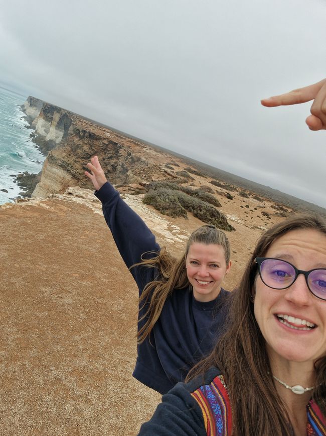 Us with part of the Bunda Cliffs