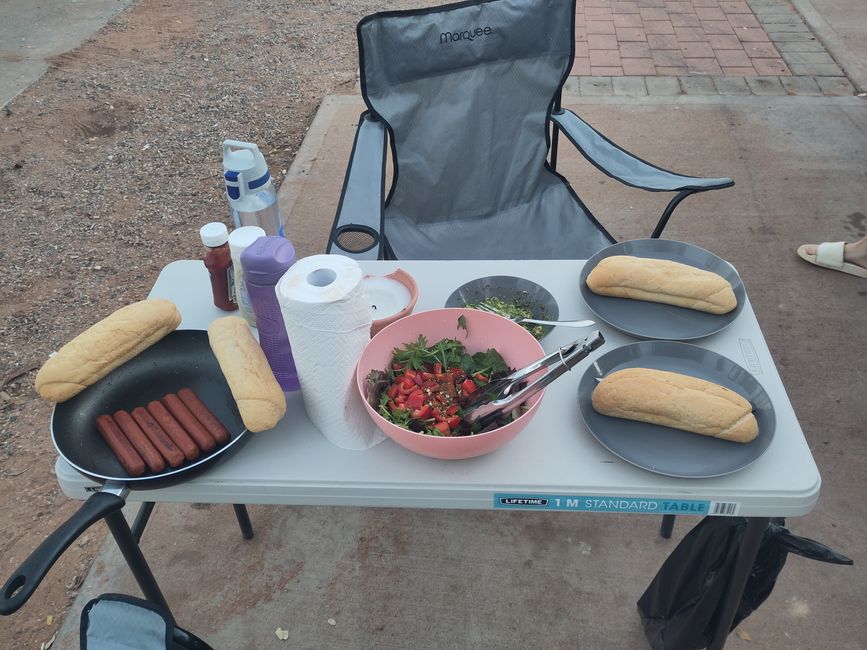 Hot Dog at the Port Headland campsite