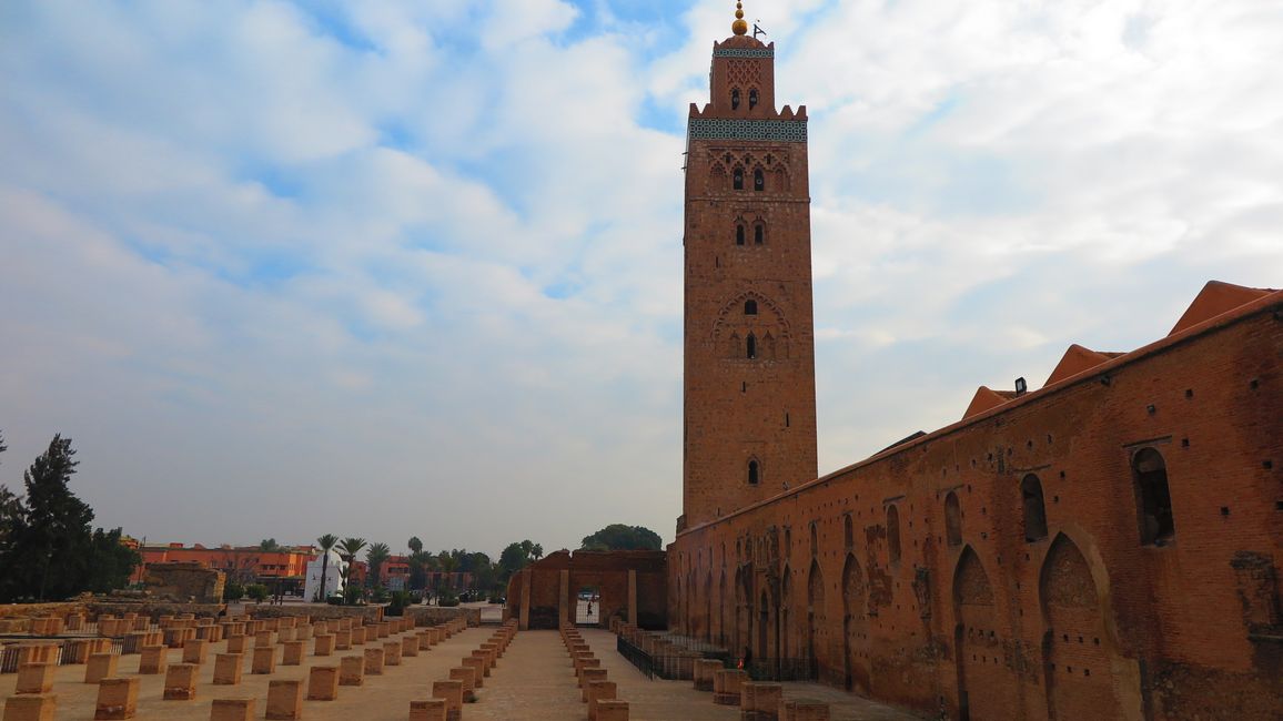 Koutoubia Mosque known for its 65m tall minaret